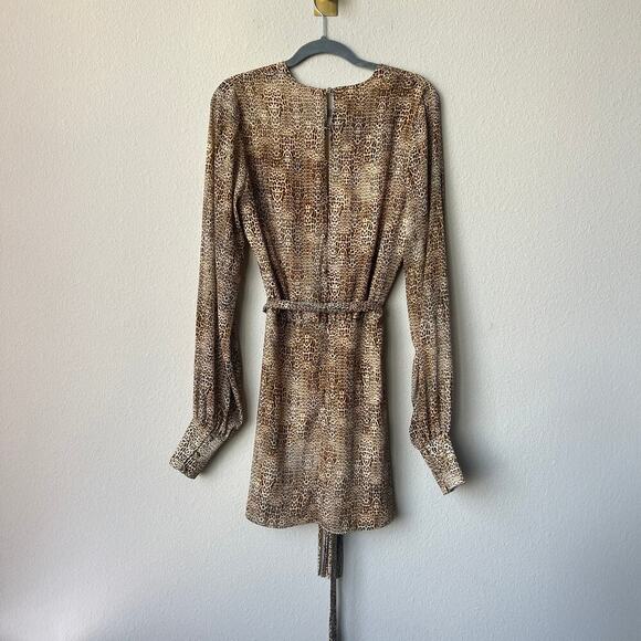 Alexis Dula Leopard Print Belted Mini Dress Size Small - Picture 3 of 6